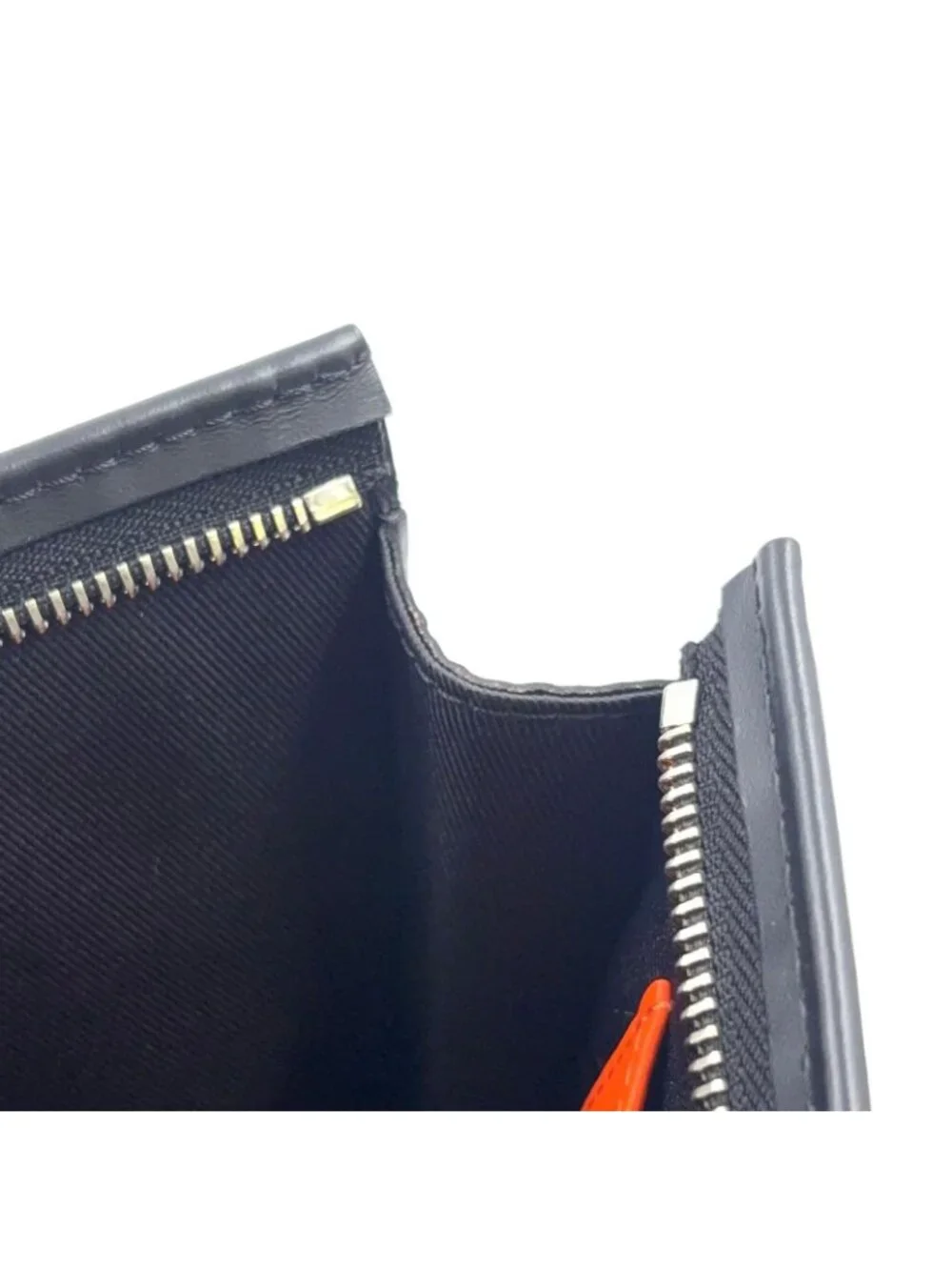 Louis Vuitton Pochette Voyage MM Damier Cobalt Leather Orange Navy Black Clutch